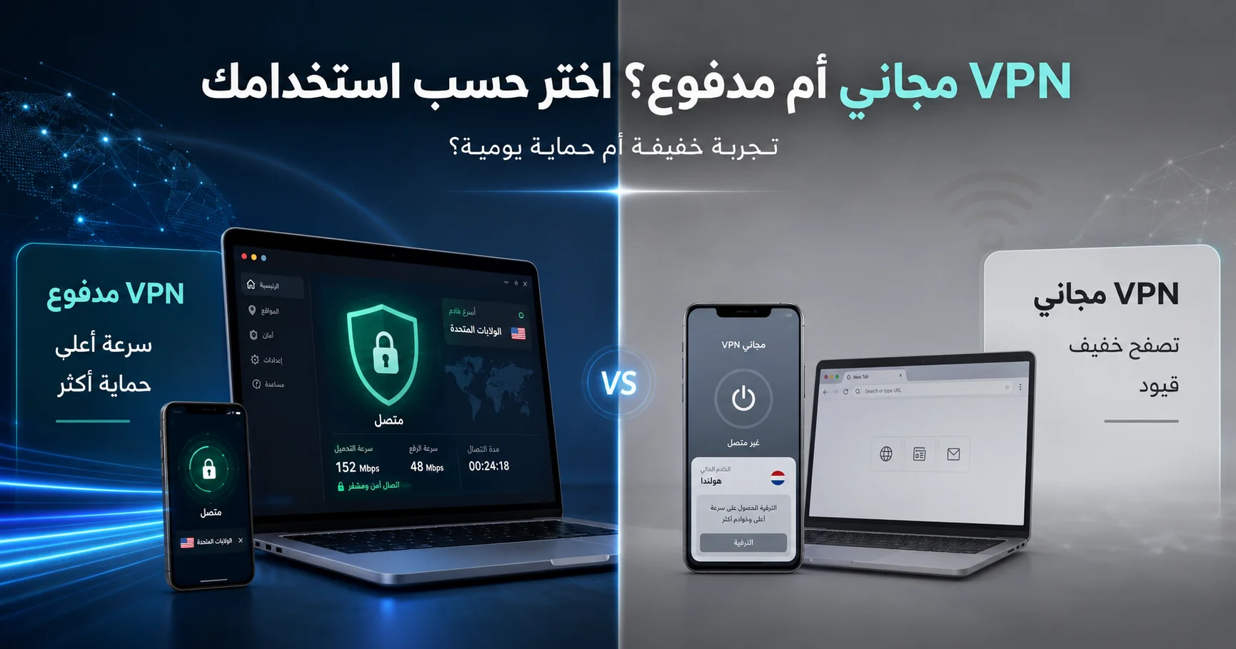 VPN مجاني أم مدفوع في 2026