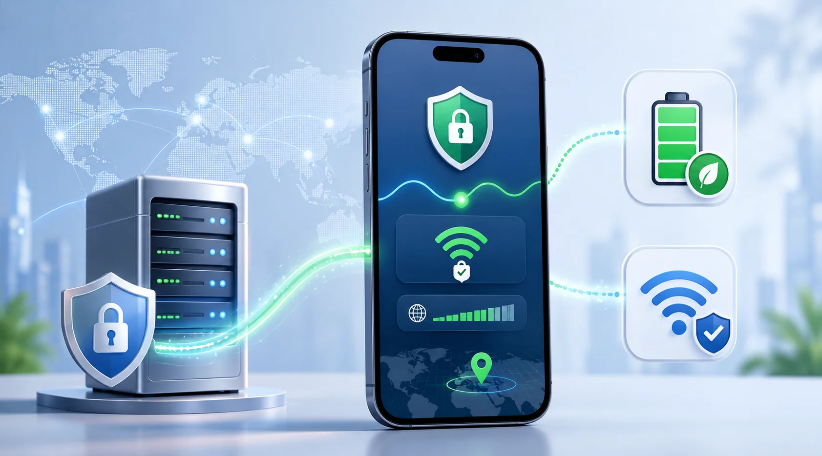 تأثير VPN على بطارية الآيفون وشبكات Wi-Fi