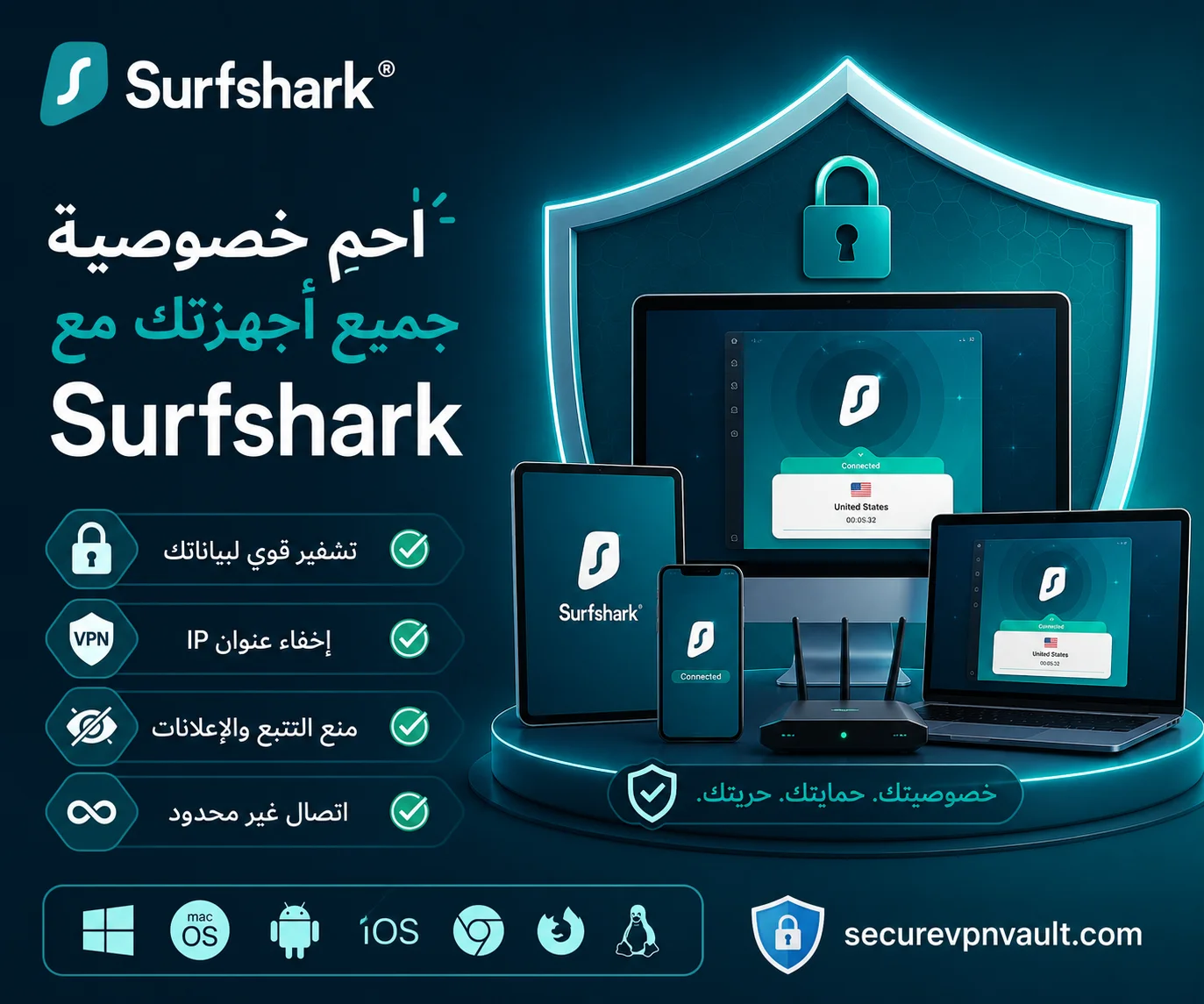 NordVPN لحماية عنوان IP ومسار الاتصال على الهاتف والكمبيوتر