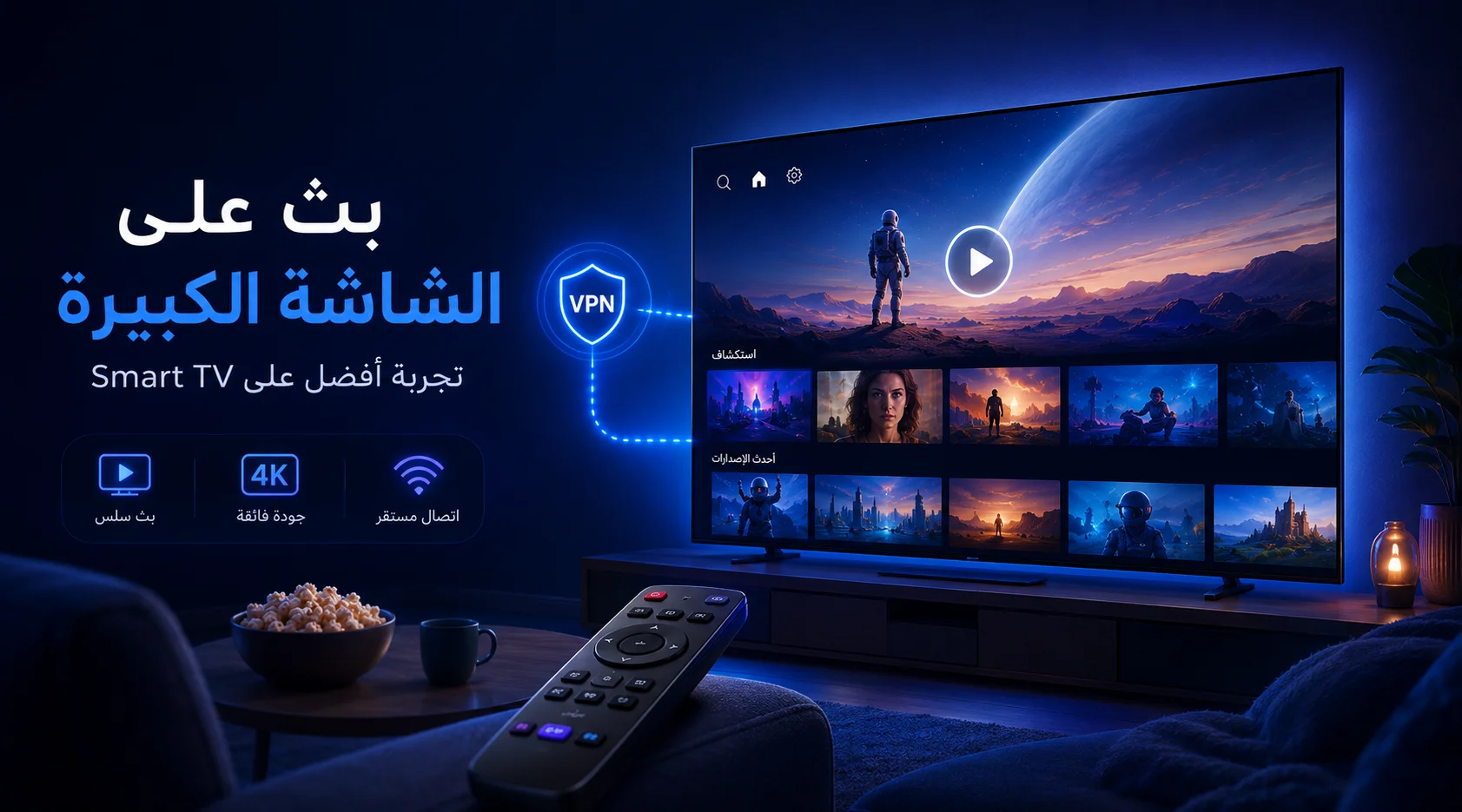 VPN للبث على Smart TV وAndroid TV وApple TV