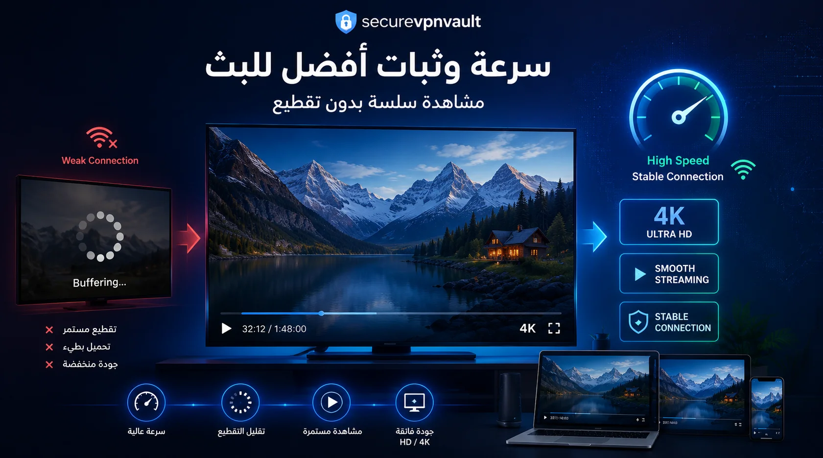 VPN للبث بسرعة واستقرار أثناء مشاهدة الأفلام والمسلسلات